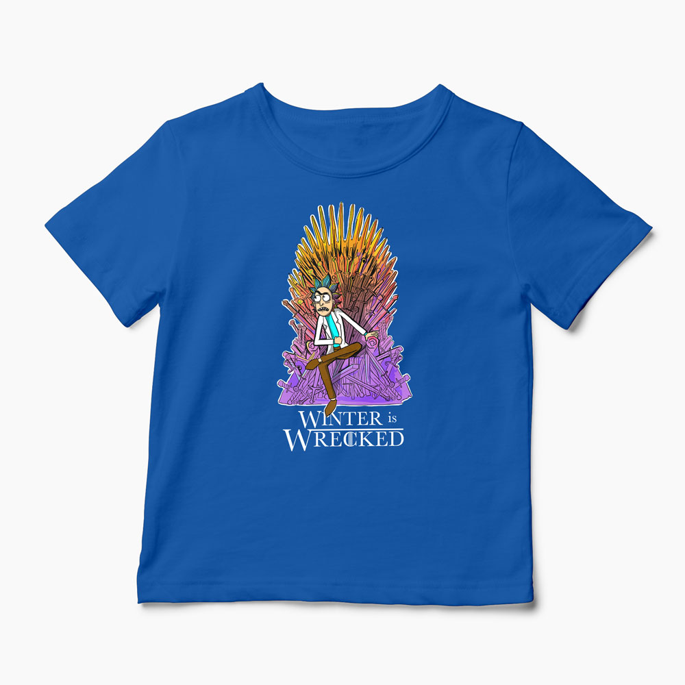 Tricou Rick Sanchez Winter is Wrecked - Copii-Albastru Regal